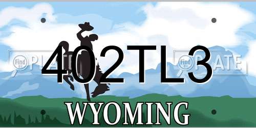402TL3 Wyoming License Plate