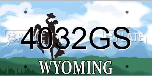4032GS Wyoming License Plate