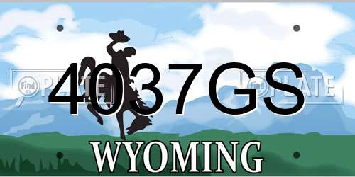 4037GS Wyoming License Plate