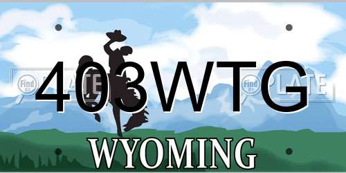 403WTG Wyoming License Plate
