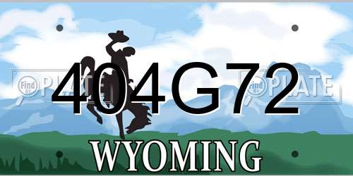 404G72 Wyoming License Plate
