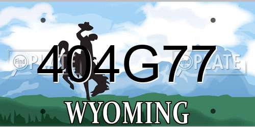 404G77 Wyoming License Plate