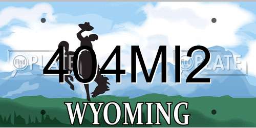 404MI2 Wyoming License Plate