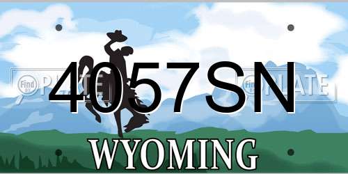 4057SN Wyoming License Plate