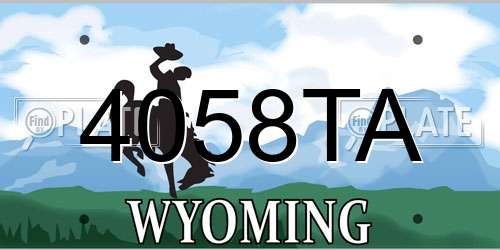 4058TA Wyoming License Plate