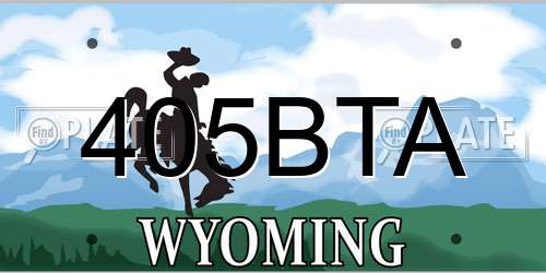 405BTA Wyoming License Plate