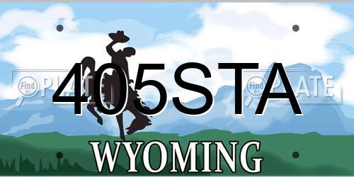 405STA Wyoming License Plate
