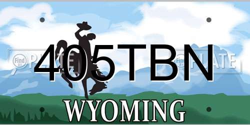 405TBN Wyoming License Plate