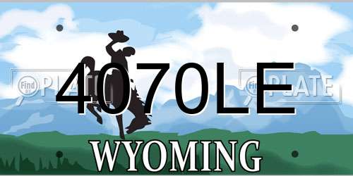 4070LE Wyoming License Plate