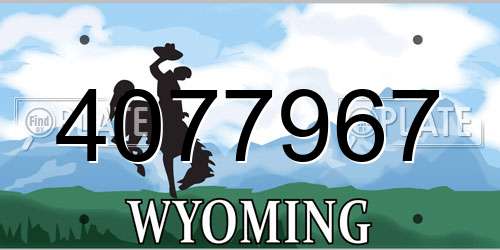 4077967 Wyoming License Plate