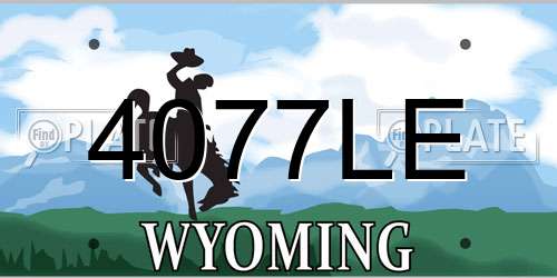 4077LE Wyoming License Plate