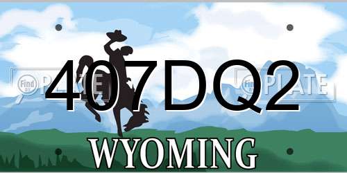 407DQ2 Wyoming License Plate