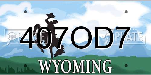 407OD7 Wyoming License Plate