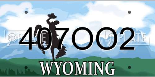 407OO2 Wyoming License Plate