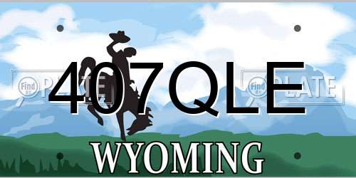 407QLE Wyoming License Plate