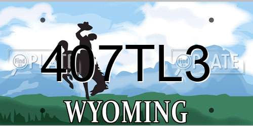 407TL3 Wyoming License Plate