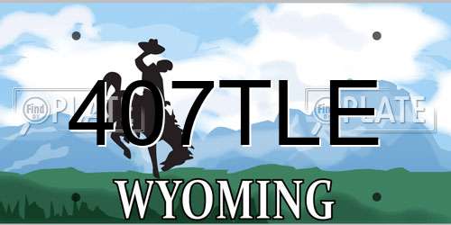 407TLE Wyoming License Plate