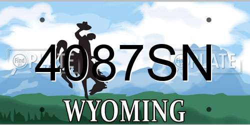 4087SN Wyoming License Plate