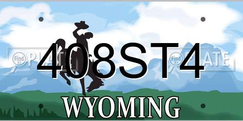 408ST4 Wyoming License Plate