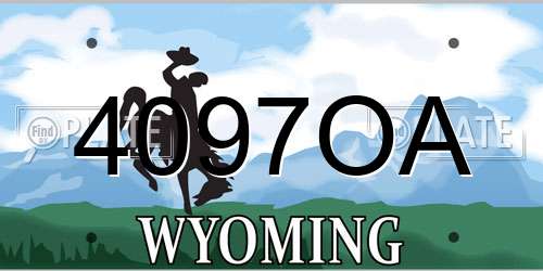 4097OA Wyoming License Plate