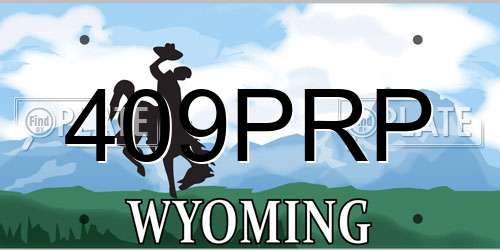 409PRP Wyoming License Plate