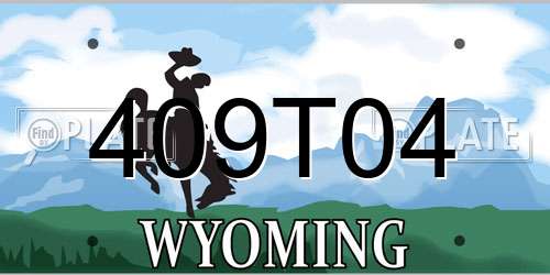 409T04 Wyoming License Plate