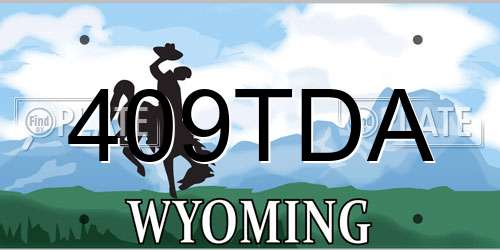 409TDA Wyoming License Plate