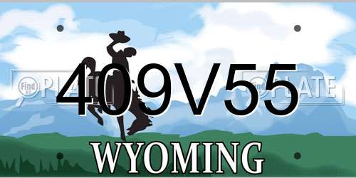409V55 Wyoming License Plate