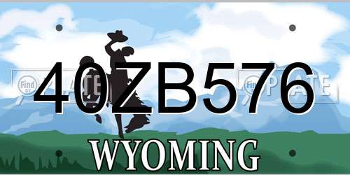 40ZB576 Wyoming License Plate