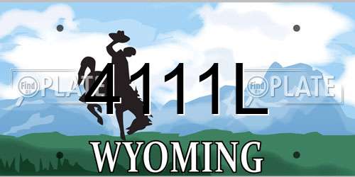 4111L Wyoming License Plate