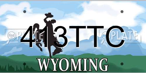 413TTC Wyoming License Plate