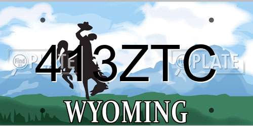 413ZTC Wyoming License Plate