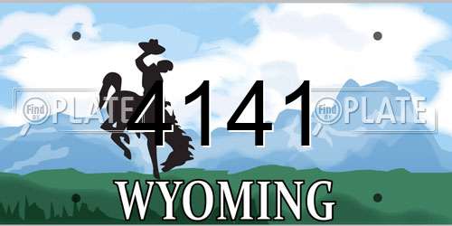 4141 Wyoming License Plate