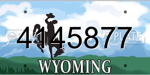 4145877 Wyoming License Plate