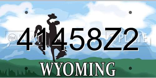 41458Z2 Wyoming License Plate