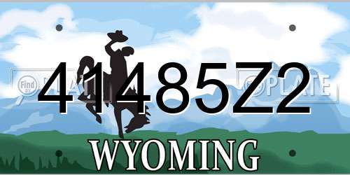 41485Z2 Wyoming License Plate