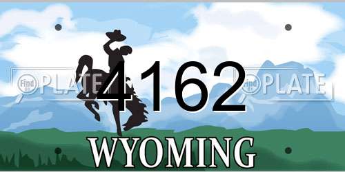 4162 Wyoming License Plate
