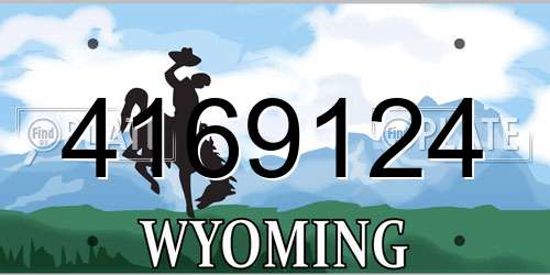 4169124 Wyoming License Plate