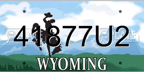 41877U2 Wyoming License Plate