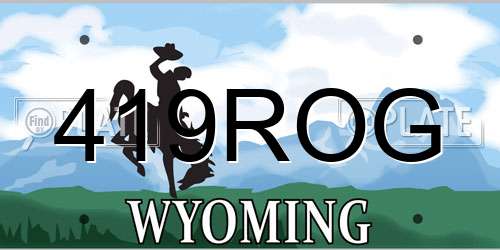 419ROG Wyoming License Plate