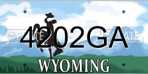 4202GA Wyoming License Plate