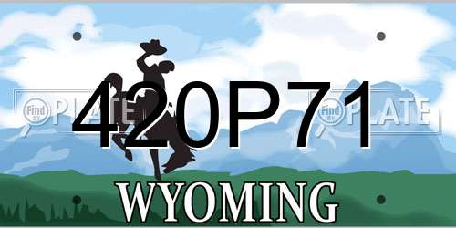 420P71 Wyoming License Plate
