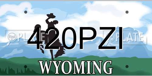 420PZI Wyoming License Plate