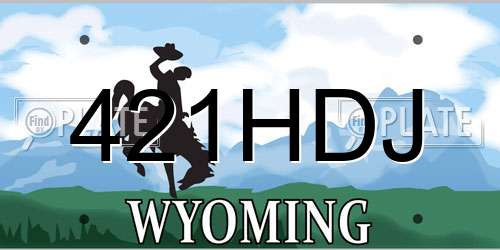 421HDJ Wyoming License Plate