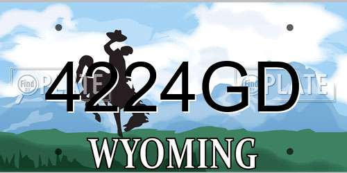 4224GD Wyoming License Plate