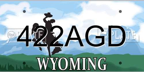 422AGD Wyoming License Plate
