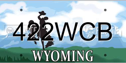 422WCB Wyoming License Plate