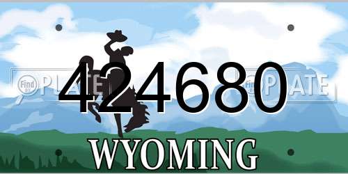 424680 Wyoming License Plate