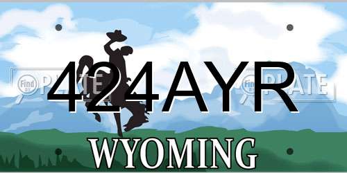 424AYR Wyoming License Plate