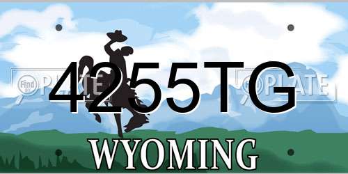 4255TG Wyoming License Plate